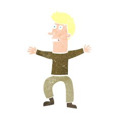 cartoon startled man N58