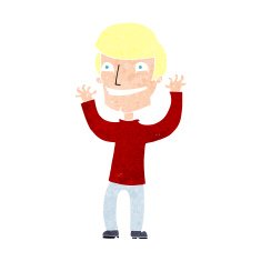 cartoon excited man N128