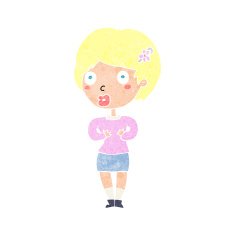 cartoon surprised woman N273