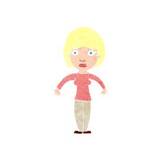 cartoon surprised woman N274