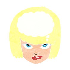 cartoon woman thinking N51