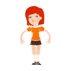 cartoon woman looking sideways N12