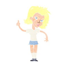 cartoon woman with idea N298