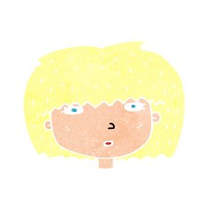 cartoon female face N169