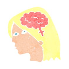 cartoon female head with brain symbol N20