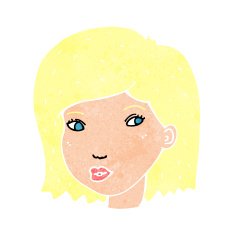 cartoon female face N171