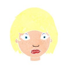 cartoon worried female face N10