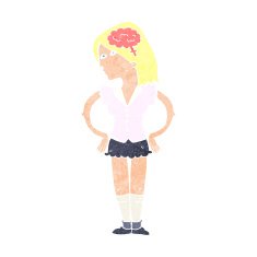 cartoon intelligent woman N22