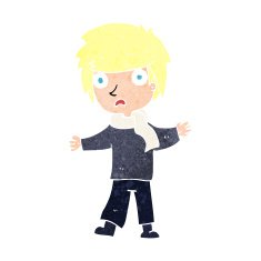 cartoon unhappy boy N68