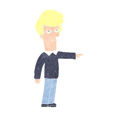 cartoon pointing man N126
