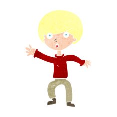 cartoon panicking boy N11