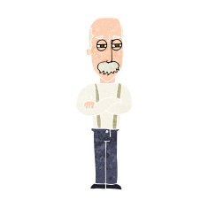 cartoon annoyed old man N76