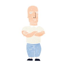 cartoon annoyed bald man N11