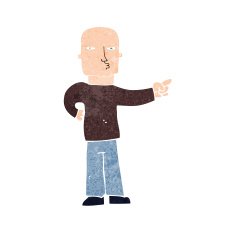 cartoon pointing man N127