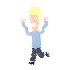 cartoon terrified man N337