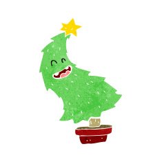 cartoon dancing christmas tree N20