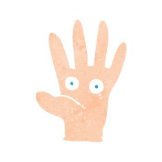 cartoon hand with eyes N12