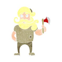 cartoon lumberjack with axe N10