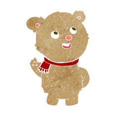 cartoon cute teddy bear with scarf N3