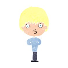 cartoon whistling boy N18
