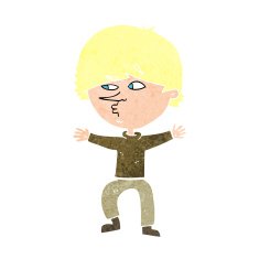 cartoon suspicious man N46