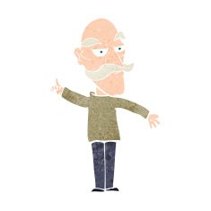 cartoon old man telling story N12