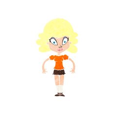 cartoon pretty woman N327