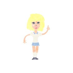 cartoon tough woman with idea N13