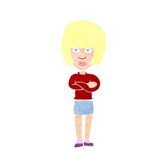 cartoon annoyed woman N226