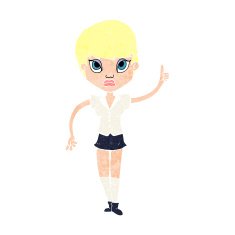 cartoon pretty woman with idea N79