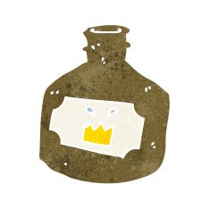cartoon old whiskey bottle N13