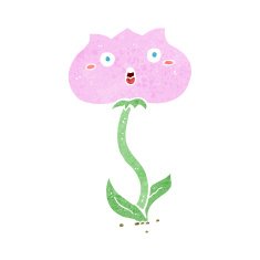 cartoon shocked flower N11