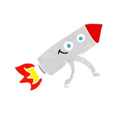 cartoon happy rocket N12