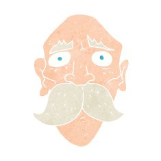 cartoon sad old man N21