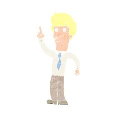 cartoon friendly man with idea N12
