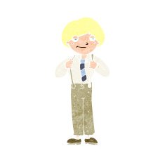 cartoon man wearing braces N12