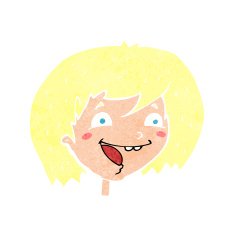 cartoon happy girl N118