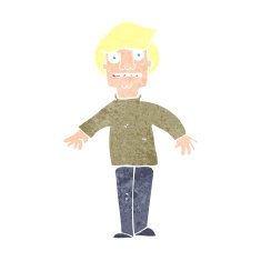 cartoon shocked man N145