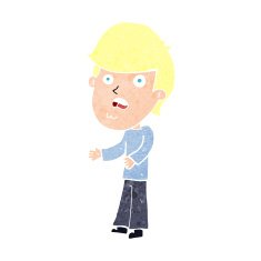 cartoon shocked man N146