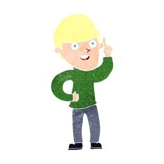 cartoon boy with idea N102