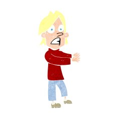 cartoon shocked man N147