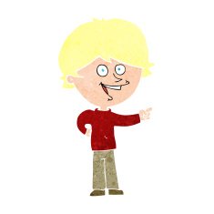 cartoon boy laughing and pointing N12