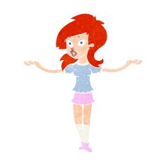 cartoon confused pretty girl N11
