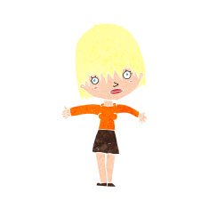 cartoon curious woman N73
