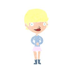 cartoon friendly woman N81