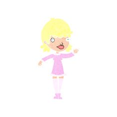 Cartoon Woman Waving N390