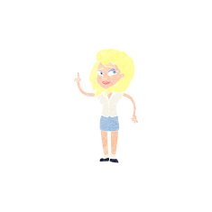 cartoon pretty woman with idea N81