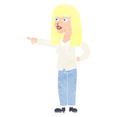 cartoon pretty woman pointing N46