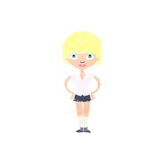 cartoon woman with hands on hips N261