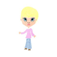 cartoon woman shrugging shoulders N561